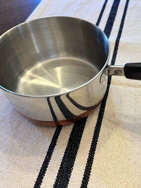 Vintage 1801 Revere Ware 1-1/2 Quart 1.5qt. Copper Bottom Sauce Pan Pot NO LID